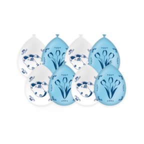 Delftsblauw - Ballonnen - 8 stuks - 30cm