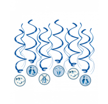 Delftsblauw - Swirl decoratie - 12 stuks