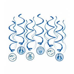 Delftsblauw - Swirl decoratie - 12 stuks