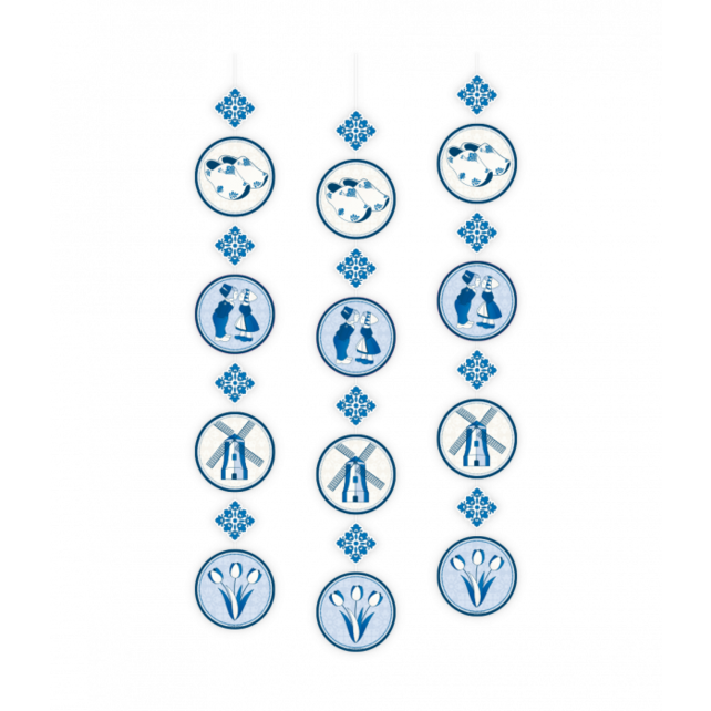 Delftsblauw - Hang decoratie - 3 stuks