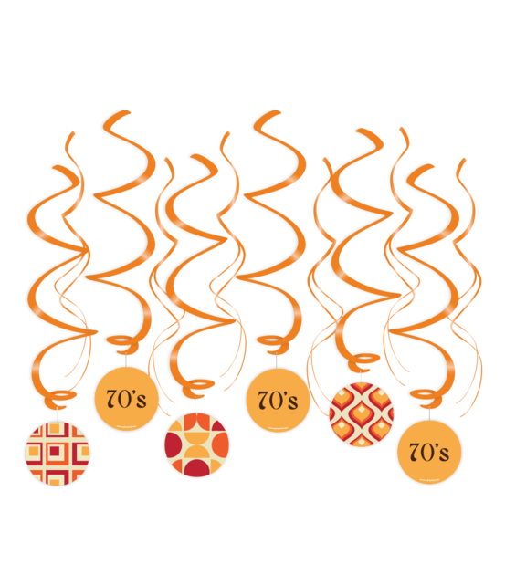 70's - Swirl decoratie - 12 stuks