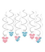 Gender Reveal - Swirl decoratie - 12 stuks Gender Reveal - Swirl decoratie - 12 stuks