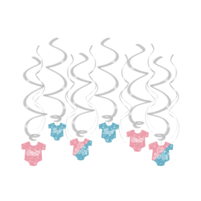Gender Reveal - Swirl decoratie - 12 stuks