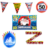 Abraham verjaardag versiering pakket verkeersbord incl. Gevelvlag