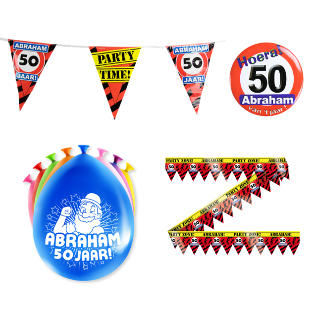Abraham verjaardag versiering pakket verkeersbord