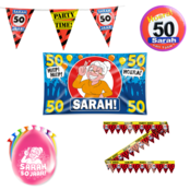 Sarah verjaardag versiering pakket verkeersbord incl. Gevelvlag
