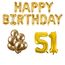 Feest-vieren 51 jaar Verjaardag Versiering Ballon Pakket Goud
