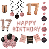 17 jaar Verjaardag Versiering Pakket Rose Gold