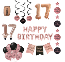 17 jaar Verjaardag Versiering Pakket Rose Gold
