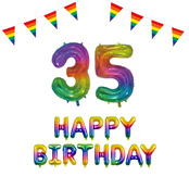 35 jaar Verjaardag Versiering Pakket Regenboog