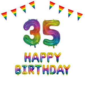 vriendelijke groet stoel Opwekking 35 jaar Verjaardag Versiering Pakket Regenboog