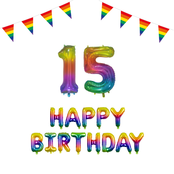 15 jaar Verjaardag Versiering Pakket Regenboog
