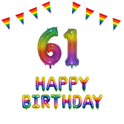 61 jaar Verjaardag Versiering Pakket Regenboog 61 jaar Verjaardag Versiering Pakket Regenboog