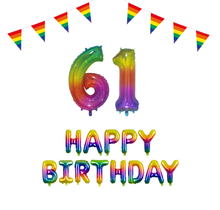 61 jaar Verjaardag Versiering Pakket Regenboog