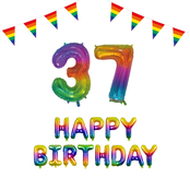 37 jaar Verjaardag Versiering Pakket Regenboog 37 jaar Verjaardag Versiering Pakket Regenboog