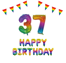 37 jaar Verjaardag Versiering Pakket Regenboog