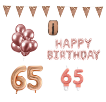 65 jaar Verjaardag Versiering Pakket Rosé Goud