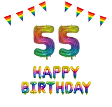 55 jaar Verjaardag Versiering Pakket Regenboog