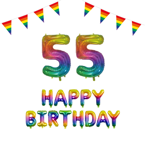 55 jaar Verjaardag Versiering Pakket Regenboog