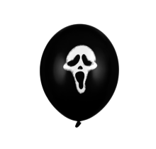 Halloween Ballonnen Scream Zwart 30cm 6st