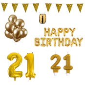 21 jaar Verjaardag Versiering Pakket Goud