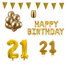 21 jaar Verjaardag Versiering Pakket Goud