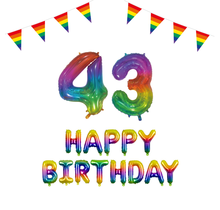 43 jaar Verjaardag Versiering Pakket Regenboog