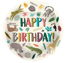 Folieballon Zoo Party - 45 cm - Happy Birthday