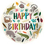 Folat Folieballon Zoo Party - 45 cm - Happy Birthday