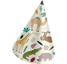 Hoedjes Papier Zoo Party - 6 stuks - 16,5 cm