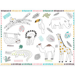 Placemats Kleurplaten Zoo Party - 6 stuks