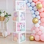 Globos Europe 4 ballon decoratie boxen met letters om de teksten Baby of Love te maken