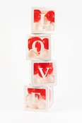 4 ballon decoratie boxen met letters om de teksten Baby of Love te maken 4 ballon decoratie boxen met letters om de teksten Baby of Love te maken