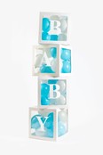 Doorzichtige ballon blokken baby Boy - incl 20 blauwe en 20 witte ballonnen