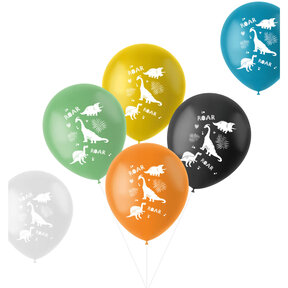 Ballonnen Dino Roars 33cm - 6 stuks