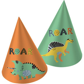 Hoedjes Papier Dino Roars - 6 stuks