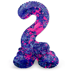 Staande Folieballon Cijfer 2 Paint Splash - 72 cm