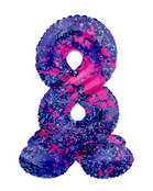 Staande Folieballon Cijfer 8 Paint Splash - 72 cm