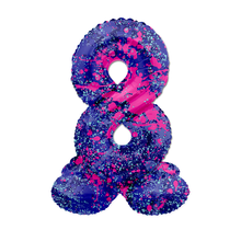 Staande Folieballon Cijfer 8 Paint Splash - 72 cm