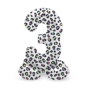 Staande Folieballon Cijfer 3 Bright Panther - 72 cm