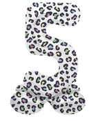 Staande Folieballon Cijfer 5 Bright Panther - 72 cm