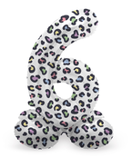 Staande Folieballon Cijfer 6 Bright Panther - 72 cm