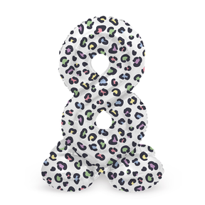 Staande Folieballon Cijfer 8 Bright Panther - 72 cm