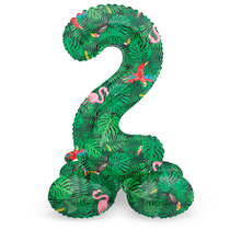 Staande Folieballon Cijfer 2 Jungle Vibe - 72 cm