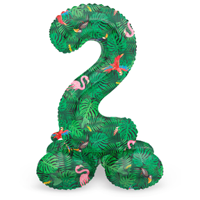 Staande Folieballon Cijfer 2 Jungle Vibe - 72 cm