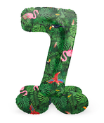 Staande Folieballon Cijfer 7 Jungle Vibe - 72 cm