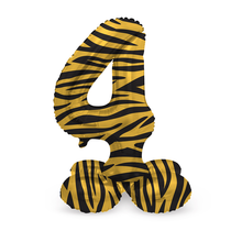 Staande Folieballon Cijfer 4 Tiger Chic - 72 cm