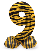 Staande Folieballon Cijfer 9 Tiger Chic - 72 cm
