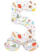 Staande Folieballon Cijfer 5 Joyful Party - 72 cm