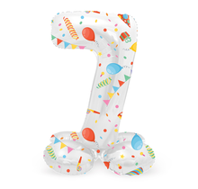 Staande Folieballon Cijfer 7 Joyful Party - 72 cm